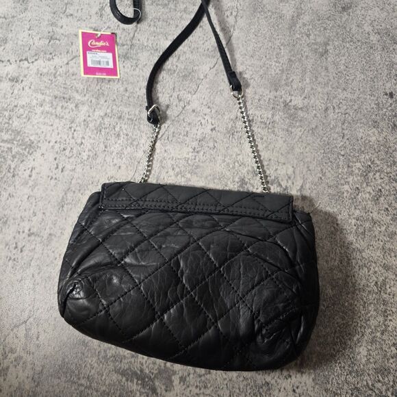 Vintage Y2K Candies Crossbody Bag Purse Quilted Metallic Black 2000s New - Picture 4 of 8